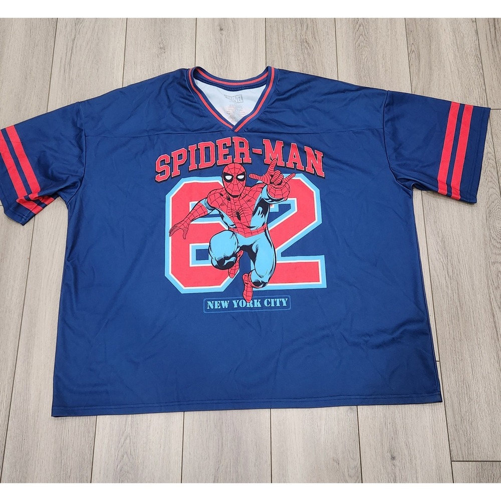 Marvel Spider-Man Parker 62 Jersey Mens 3XL T-Shirt Navy Blue Jersey Superhero
